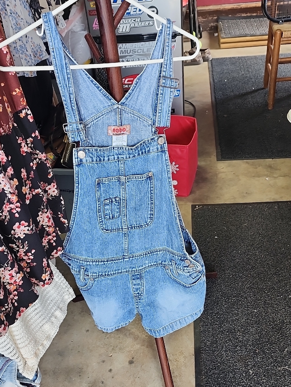 NOBO Light Wash Denim Short Overalls